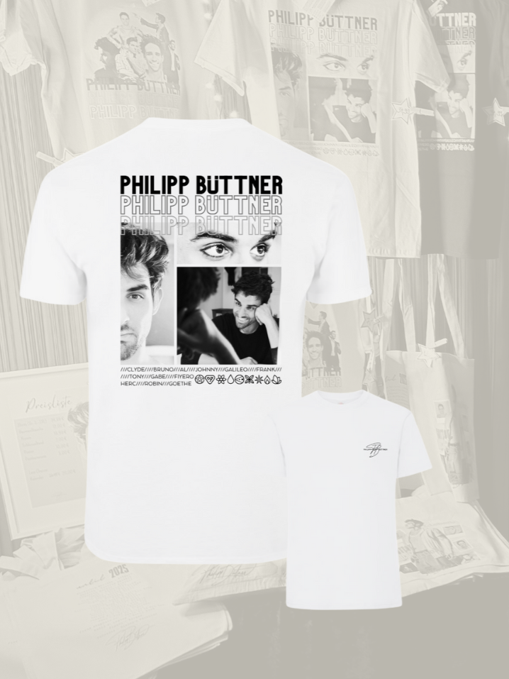 Philipp Büttner Merchandise Shirt weiß/schwarz