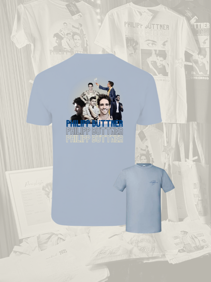 Philipp Büttner Merchandise Shirt blau/bunt